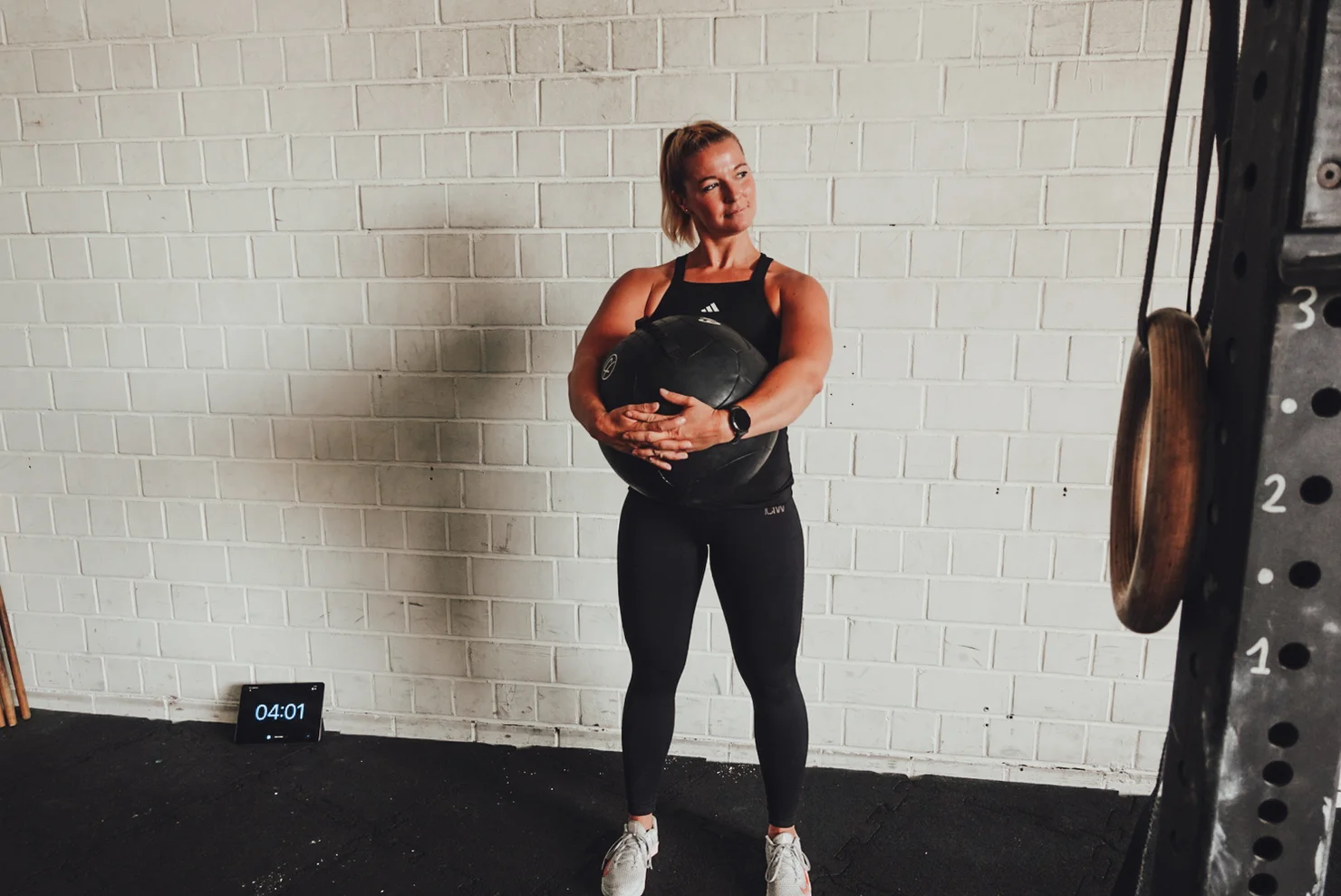 Athletin während eines Workouts