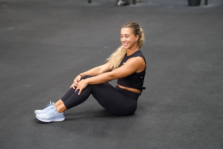 Athletin beim Cool-down