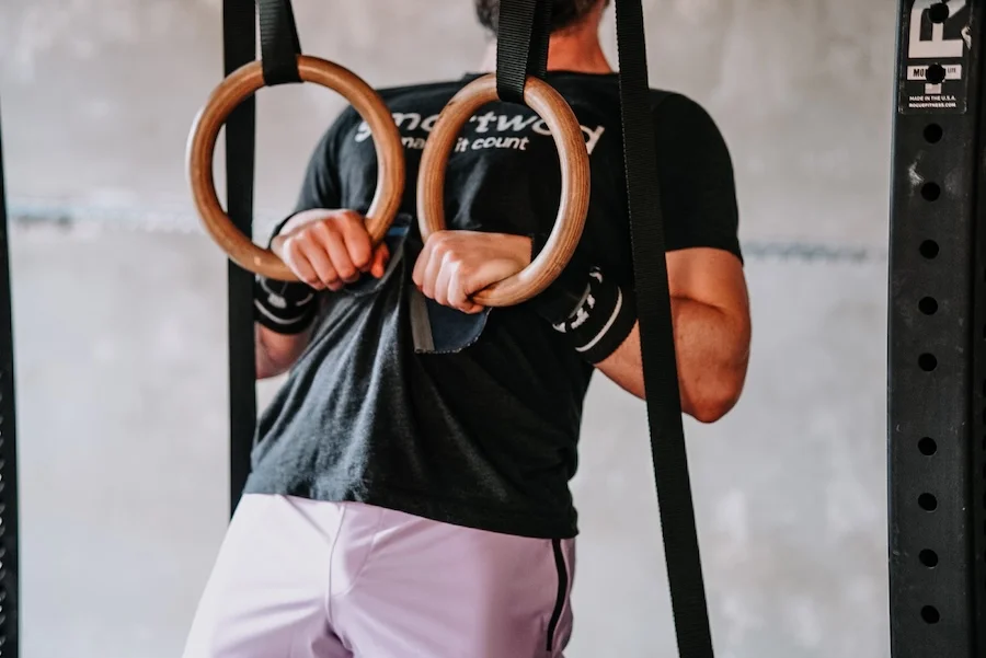 Athlete on rings