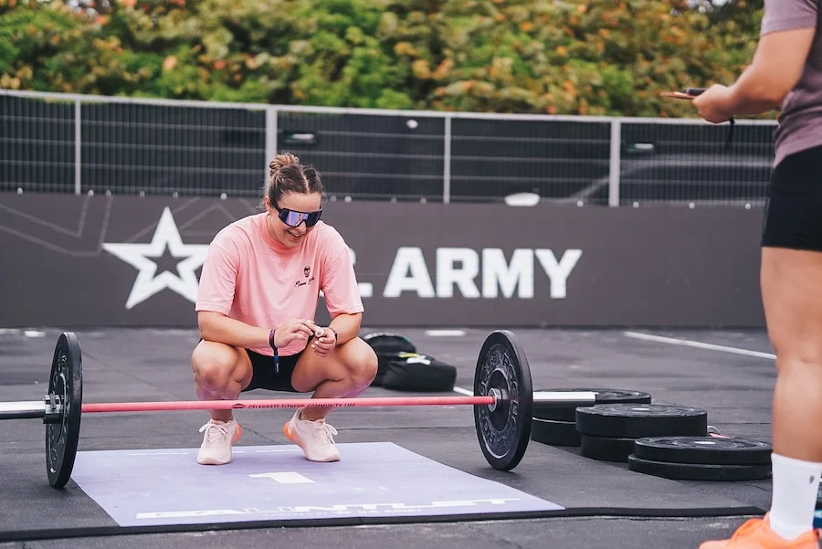 Athletin während eines Workouts