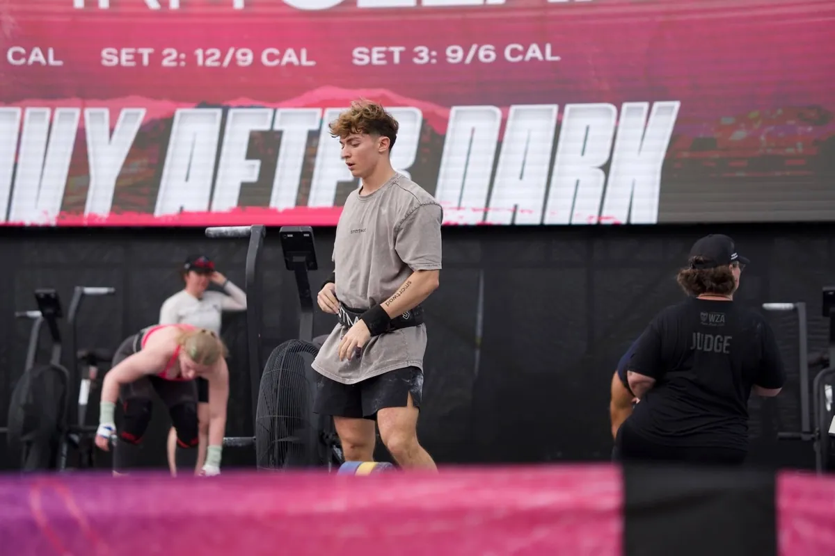 Lorenzo Ursini on the competition floor at a CrossFit event