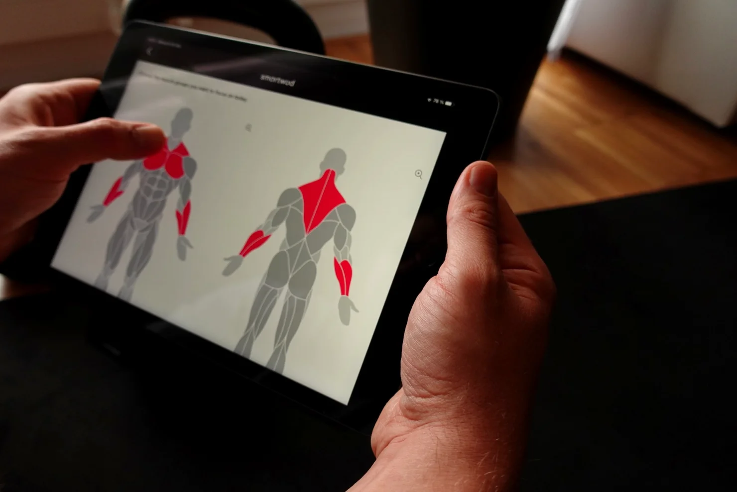 Muskelpartien auf einem Tablet