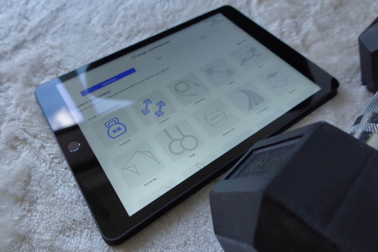 SmartWOD App auf einem Tablet