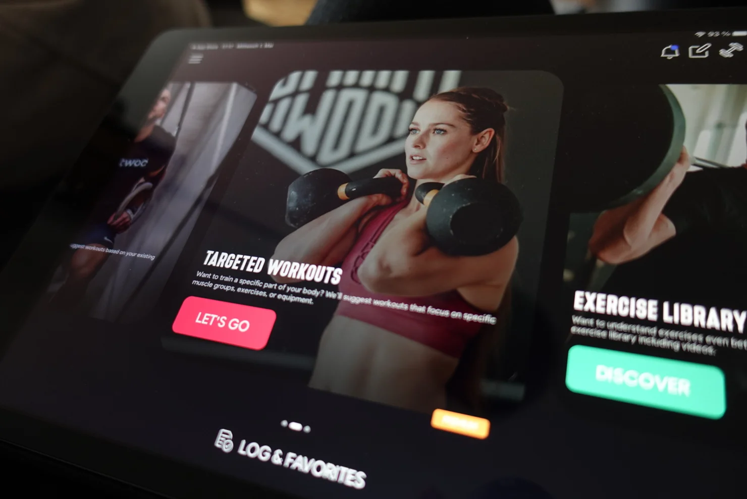 SmartWOD Workout Generator auf dem Tablet