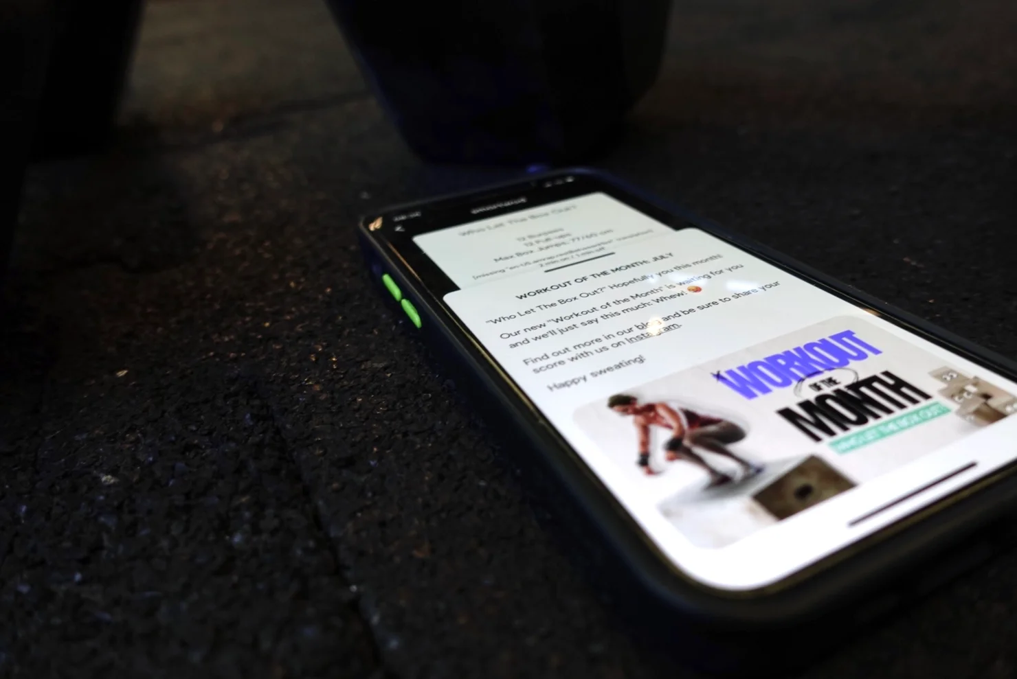 Workout des Monats auf einem Handy